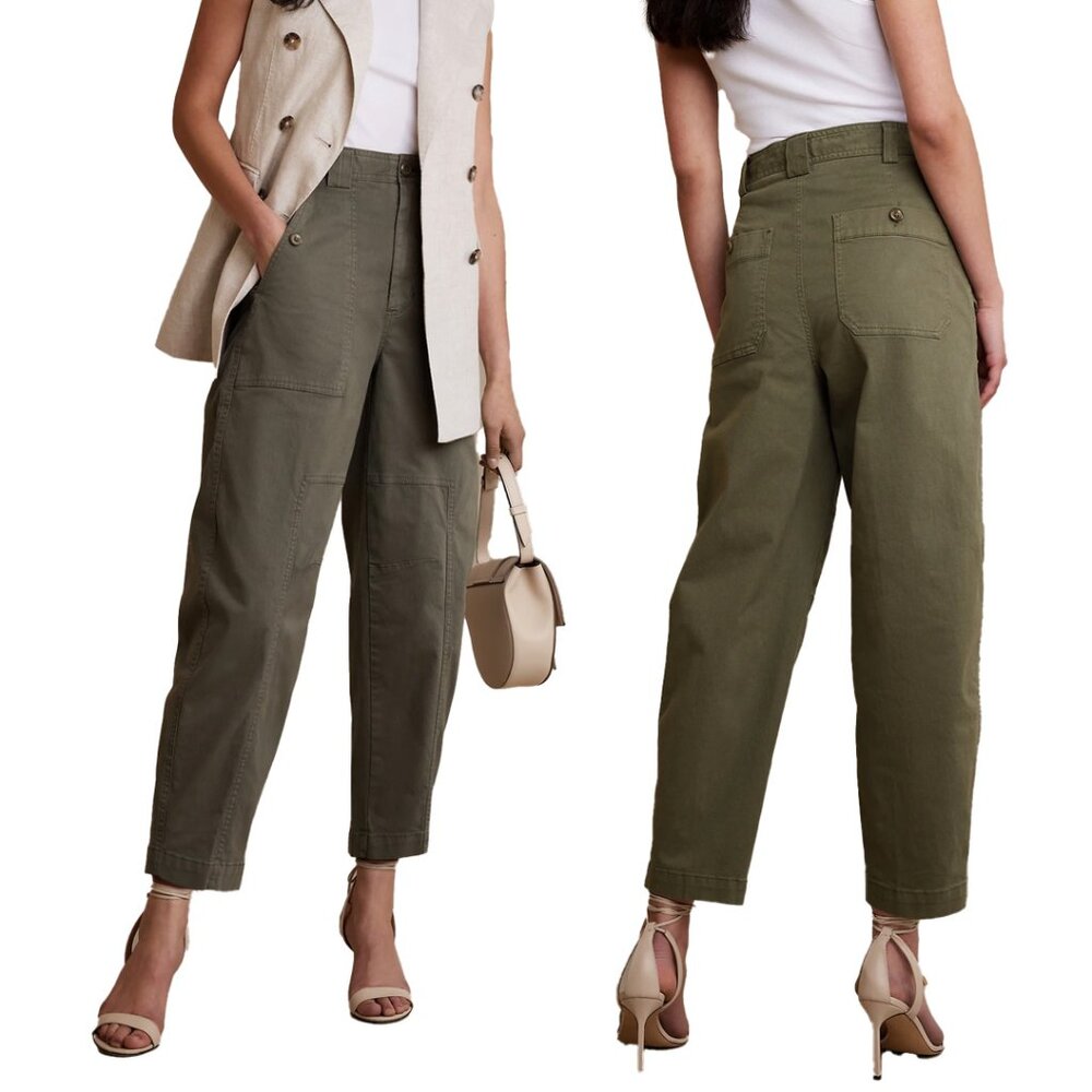Banana Republic The Barrel Pant in Green Olive